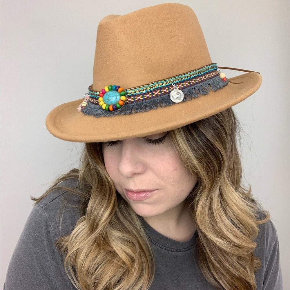 Calamity Jane Western Boho Hat Tan - Picture 3 of 8